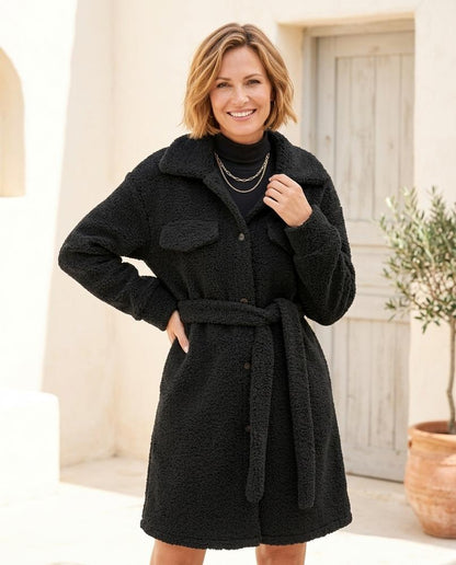 ExpressOutlet24 - Madar | Belted Textured Coat Women