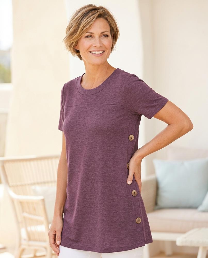 ExpressOutlet24 - Nomar | Short-Sleeved Side-Button Dress Women