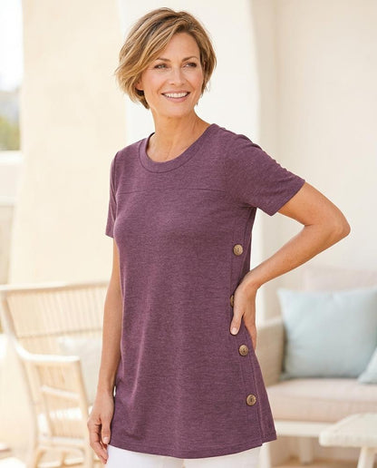 ExpressOutlet24 - Nomar | Short-Sleeved Side-Button Dress Women