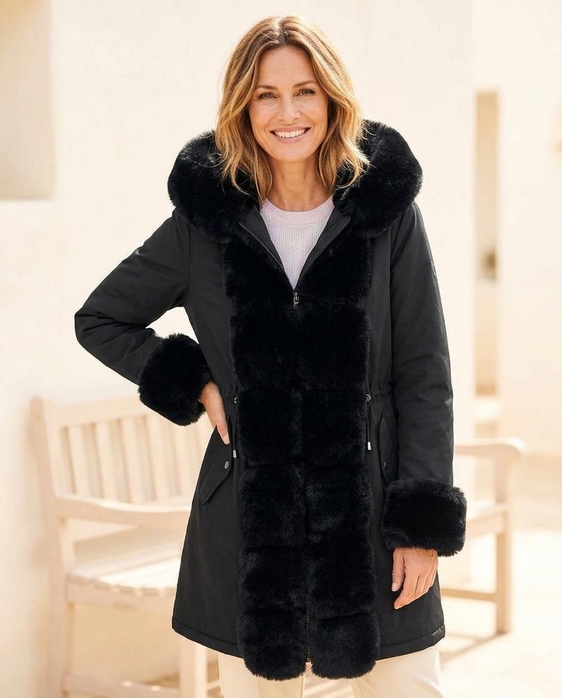 ExpressOutlet24 - Elsan | Faux-Fur Trimmed Hooded Coat Women