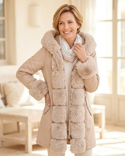 ExpressOutlet24 - Elsan | Faux-Fur Trimmed Hooded Coat Women