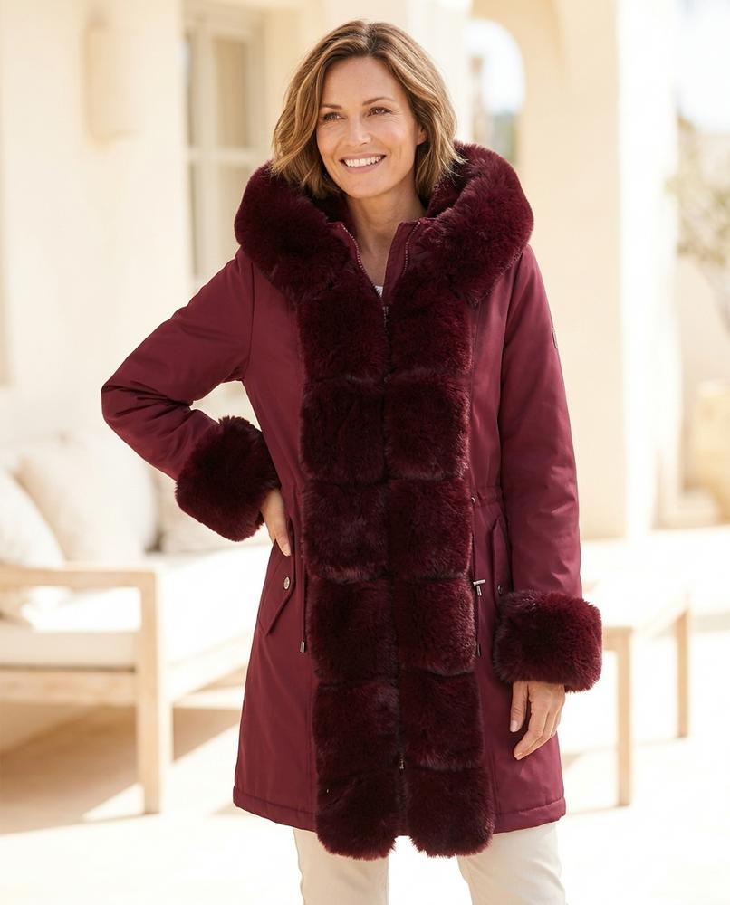 ExpressOutlet24 - Elsan | Faux-Fur Trimmed Hooded Coat Women