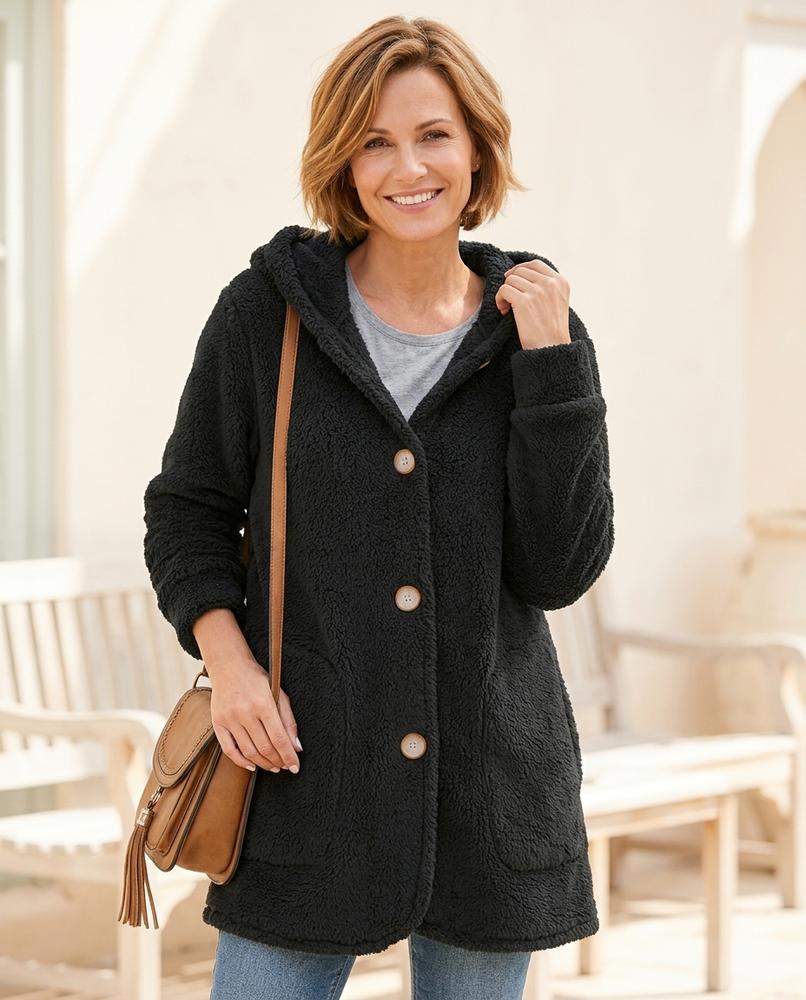 ExpressOutlet24 - Nemir | Hooded Button-Front Jacket Women