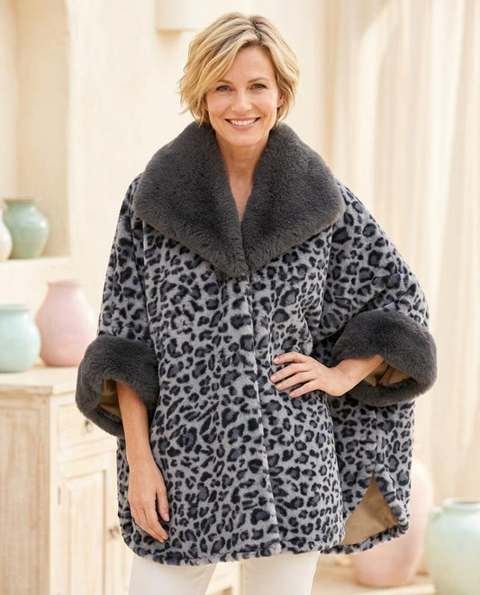 ExpressOutlet24 - Maken | Faux Fur Leopard Print Coat Women