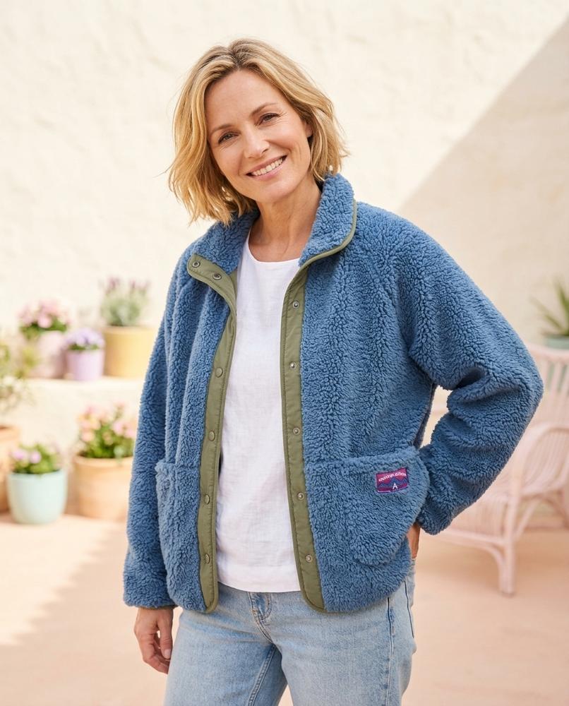 ExpressOutlet24 - Yolen | Snap-Button Textured Jacket Women