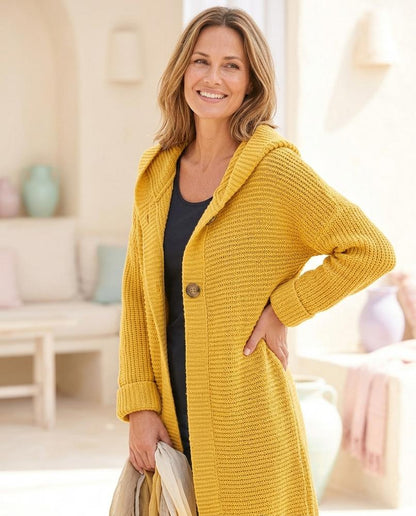 ExpressOutlet24 - Eltir | Hooded Rib-Knit Knit Cardigan Women