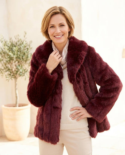 ExpressOutlet24 - Lolar | Faux-Fur Notched Lapel Coat Women