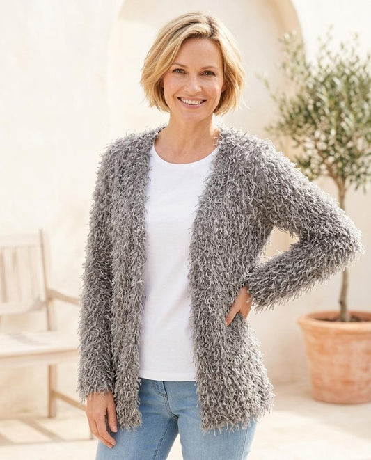 ExpressOutlet24 - Vasel | Shaggy Open-Front Knit Cardigan Women