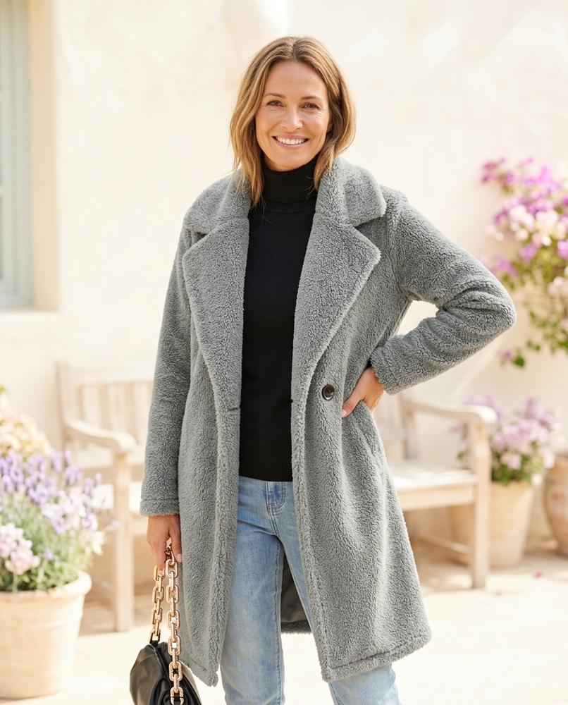 ExpressOutlet24 - Mimon | Fleece Single-Breasted Coat Women