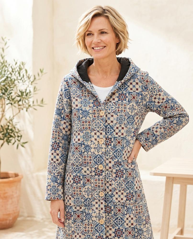 ExpressOutlet24 - Rolan | Patterned Hooded Coat Women