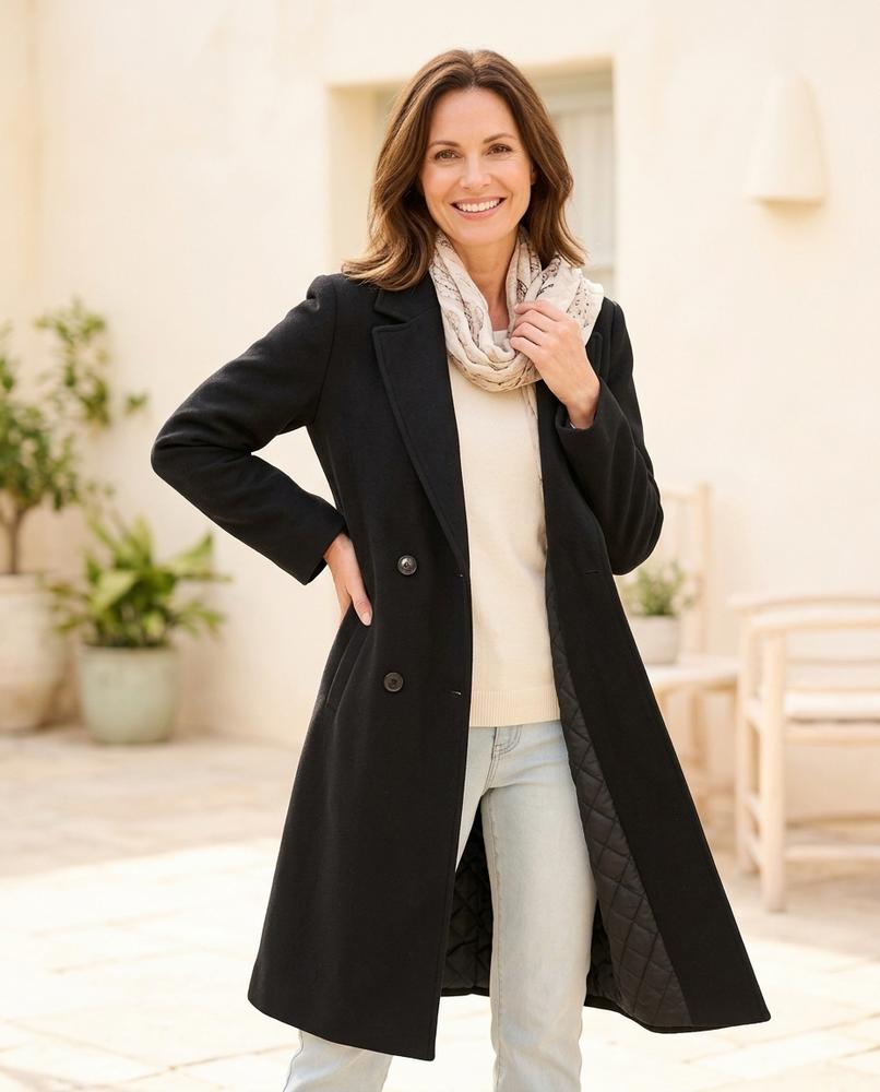 ExpressOutlet24 - Valor | Quilted-Lined Double-Breasted Coat Women