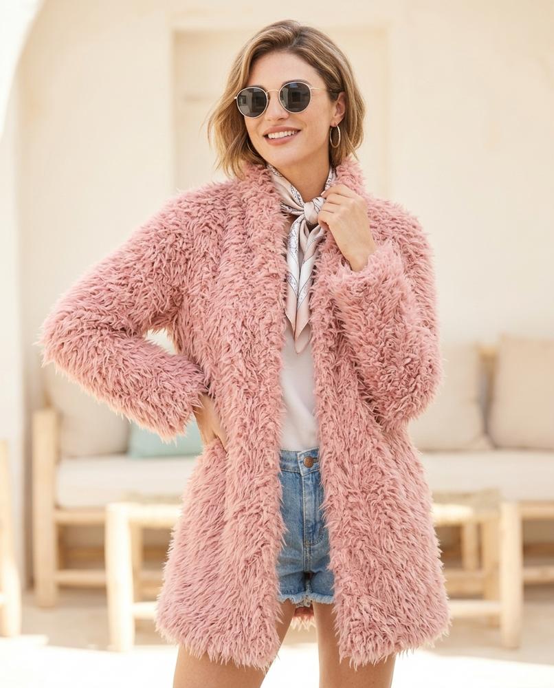 ExpressOutlet24 - Kelin | Faux Fur Open-Front Coat Women