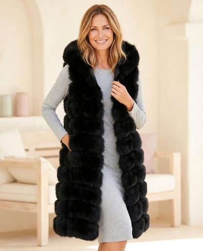 ExpressOutlet24 - Aldar | Faux Fur Hooded Vest Women