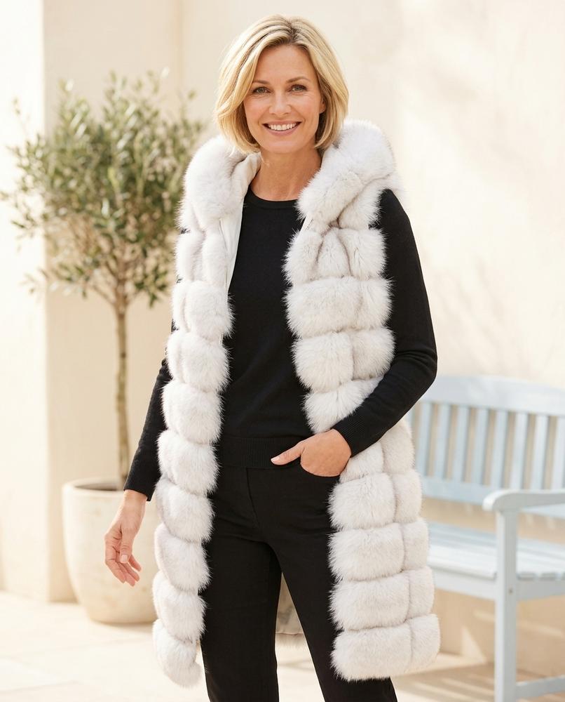 ExpressOutlet24 - Aldar | Faux Fur Hooded Vest Women