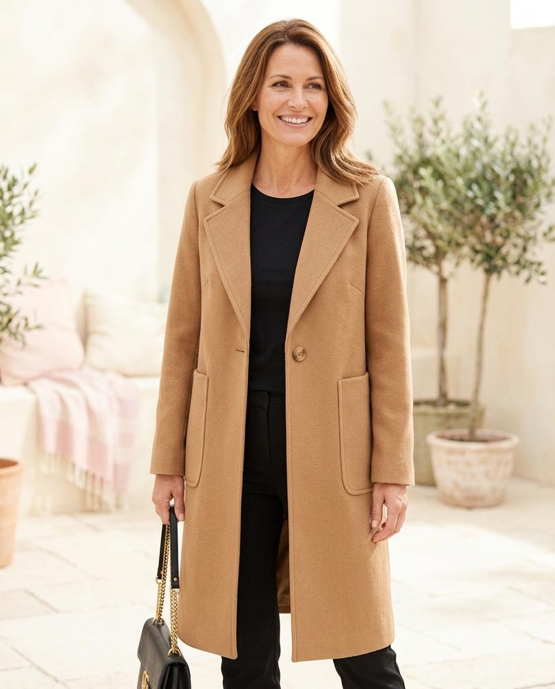 ExpressOutlet24 - Caral | Polyester Single-Breasted Coat Women