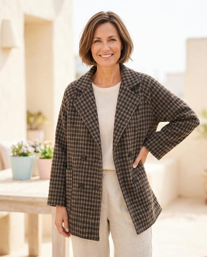 ExpressOutlet24 - Arlin | Checked Double-Breasted Coat Women