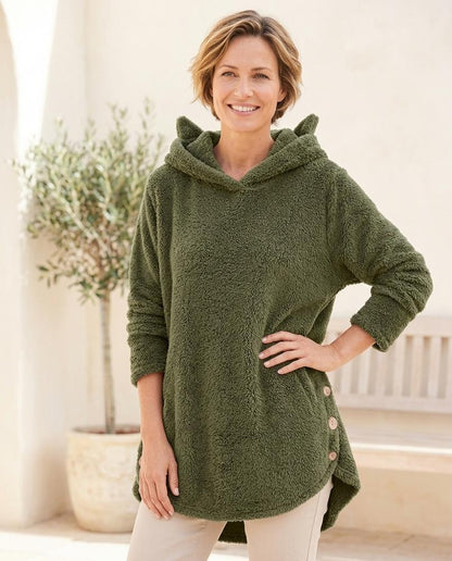 ExpressOutlet24 - Daram | Plush Asymmetrical Hoodie Women