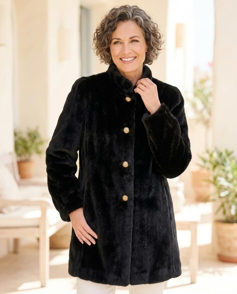 ExpressOutlet24 - Viren | Faux-Fur Button-Up Coat Women