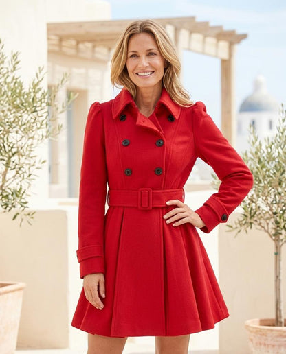 ExpressOutlet24 - Venav | Double-Breasted Belted Coat Women