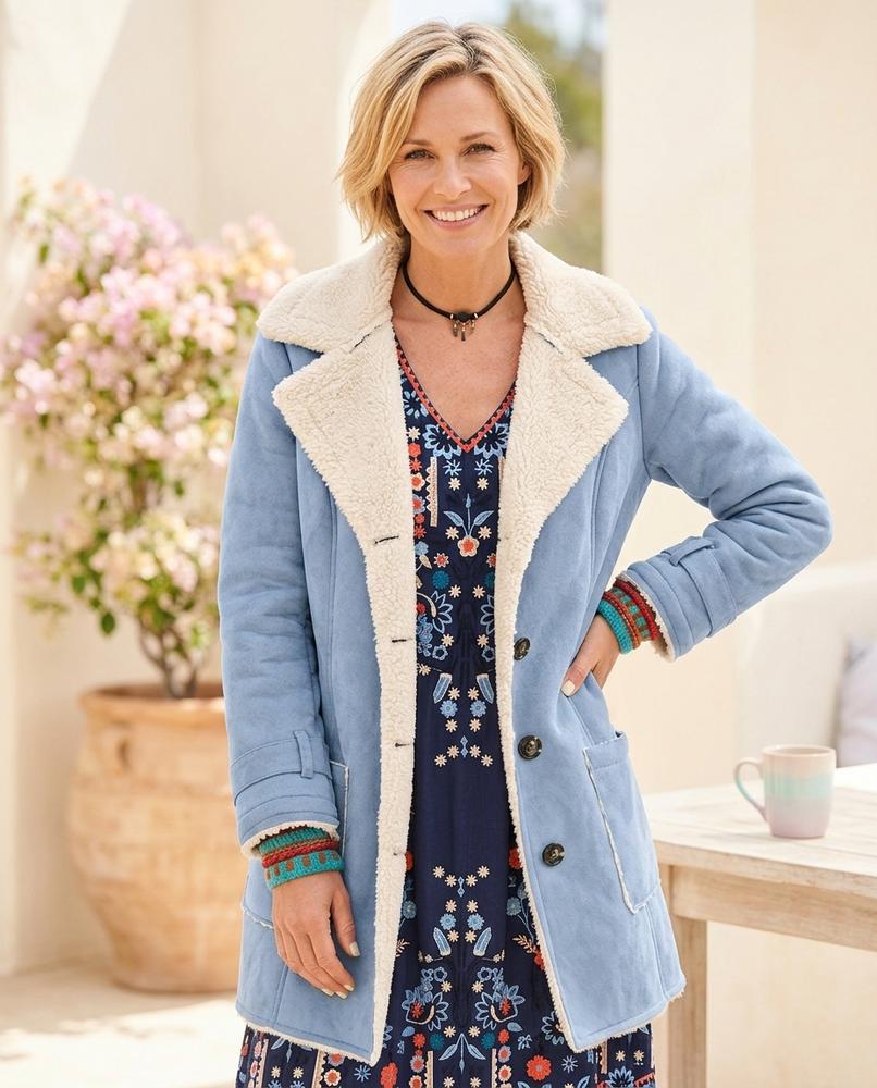 ExpressOutlet24 - Veram | Corduroy Sherpa-Lined Coat Women
