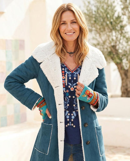 ExpressOutlet24 - Veram | Corduroy Sherpa-Lined Coat Women