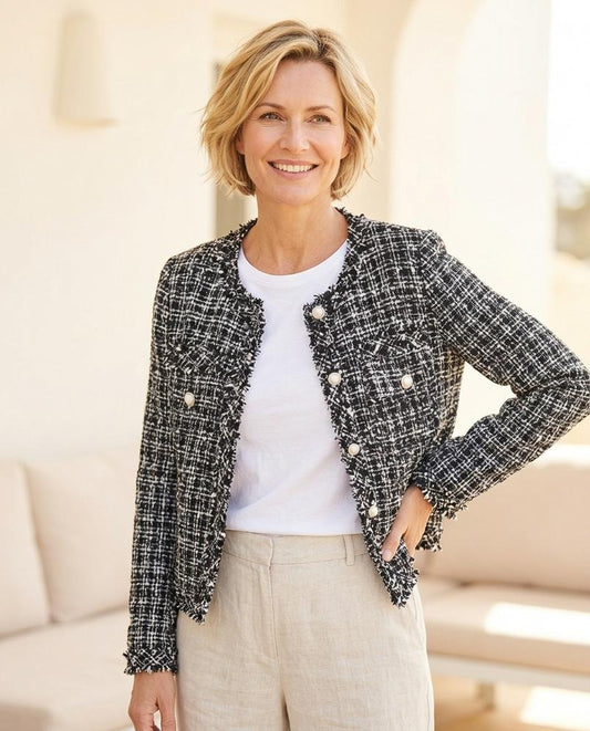 ExpressOutlet24 - Elmon | Textured Collarless Jacket Women