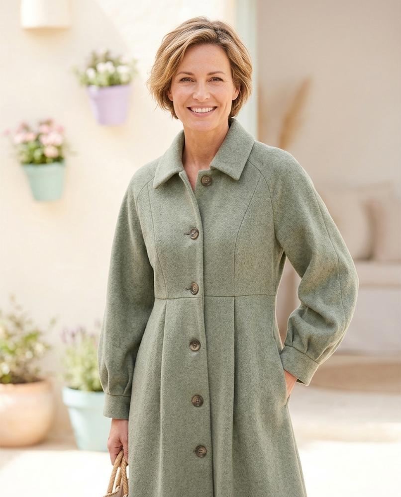 ExpressOutlet24 - Valin | Pleated Buttoned Coat Women
