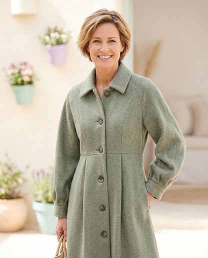 ExpressOutlet24 - Valin | Pleated Buttoned Coat Women