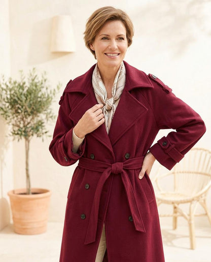 ExpressOutlet24 - Rizan | Double-Breasted Belted Coat Women