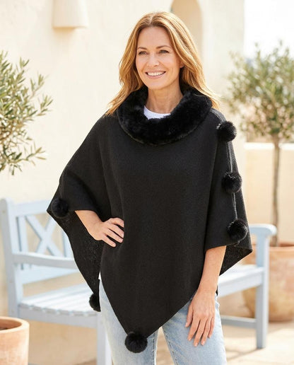 ExpressOutlet24 - Danav | Faux Fur-Trimmed Asymmetrical Coat Women