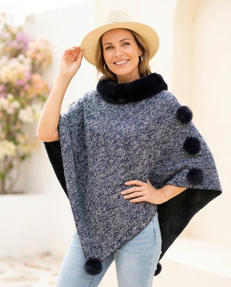 ExpressOutlet24 - Danav | Faux Fur-Trimmed Asymmetrical Coat Women