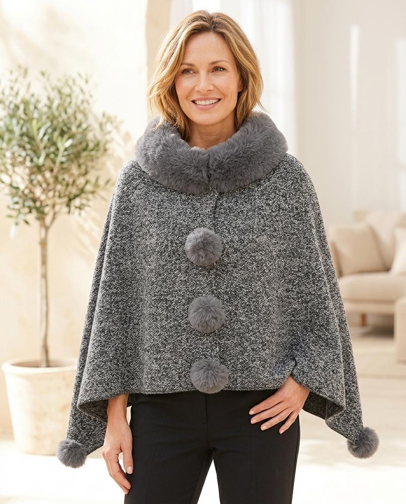 ExpressOutlet24 - Danav | Faux Fur-Trimmed Asymmetrical Coat Women