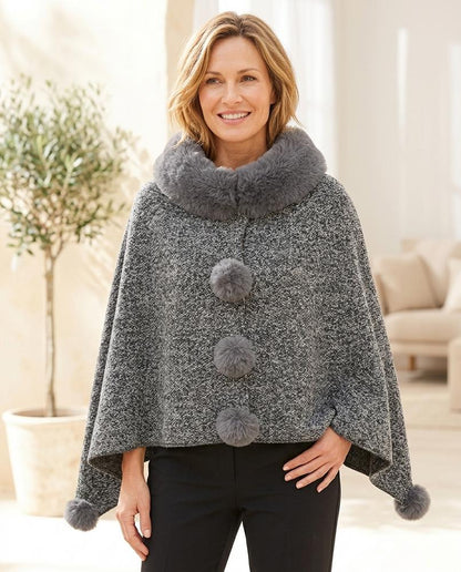 ExpressOutlet24 - Danav | Faux Fur-Trimmed Asymmetrical Coat Women