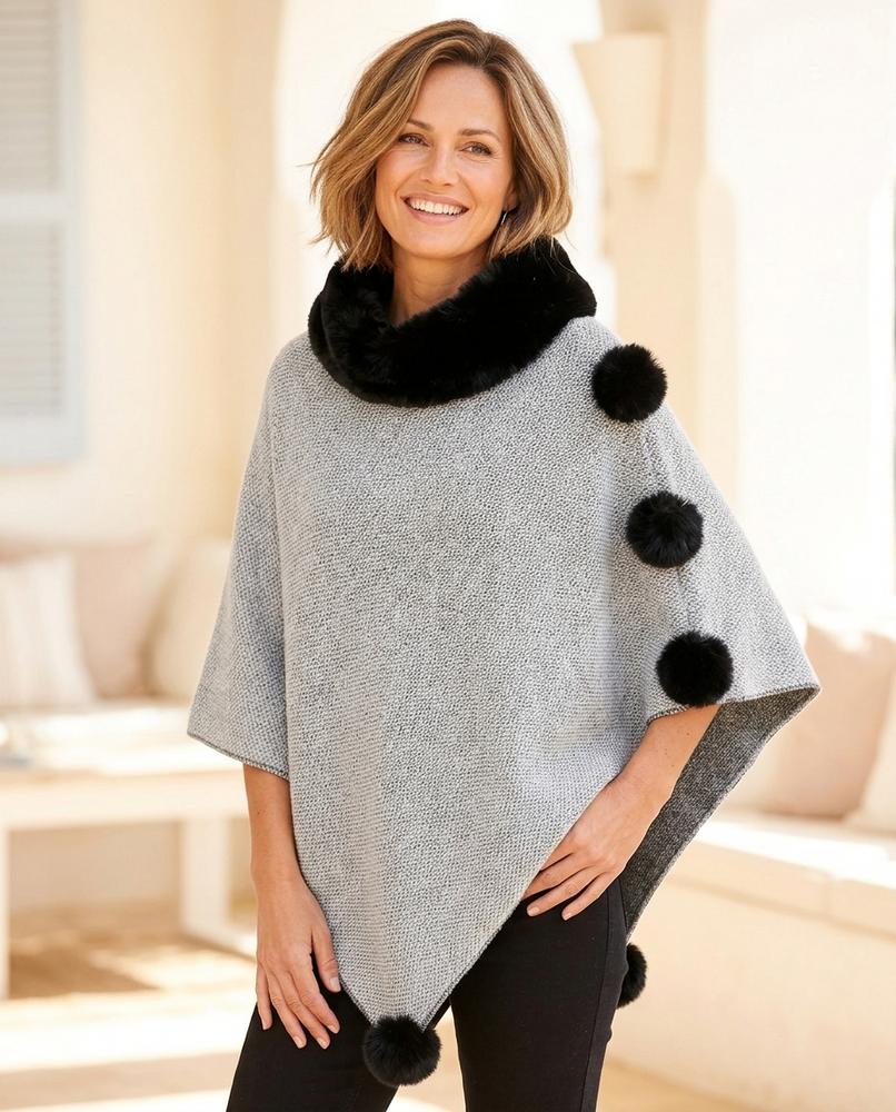ExpressOutlet24 - Danav | Faux Fur-Trimmed Asymmetrical Coat Women