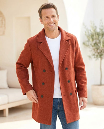 ExpressOutlet24 - Lymar | Double-Breasted Mid-Length Coat Men