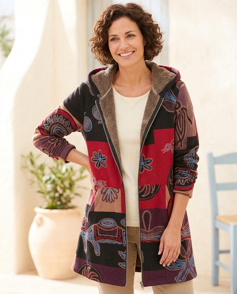 ExpressOutlet24 - Nisin | Hooded Patterned Coat Women