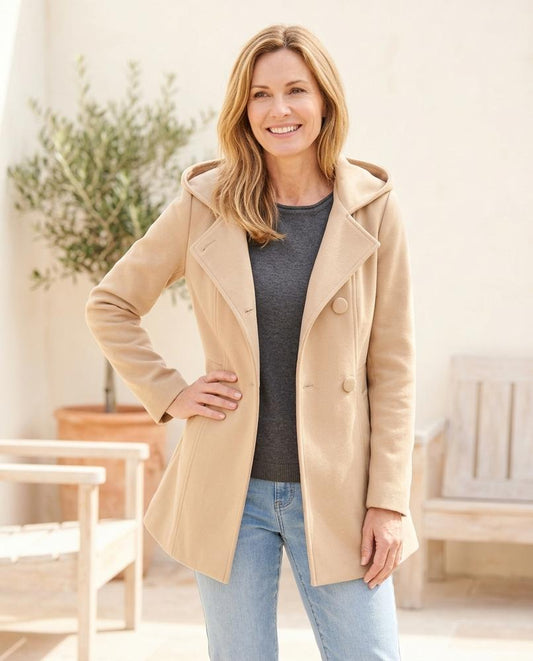 ExpressOutlet24 - Zarel | Hooded Buttoned Coat Women
