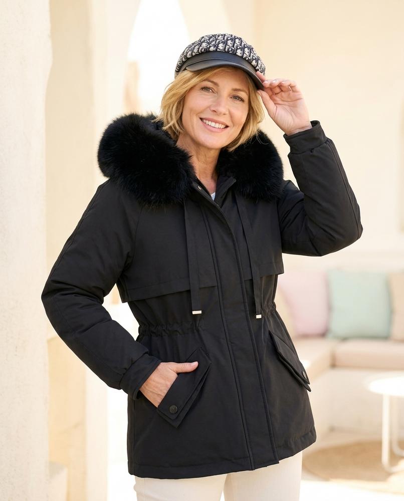 ExpressOutlet24 - Zezan | Padded Fur-Trimmed Jacket Women