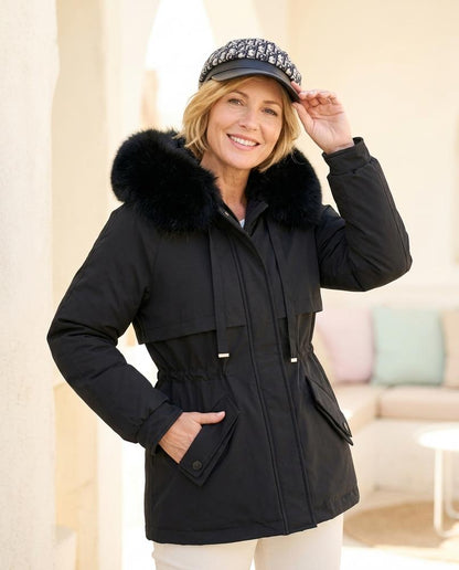 ExpressOutlet24 - Zezan | Padded Fur-Trimmed Jacket Women