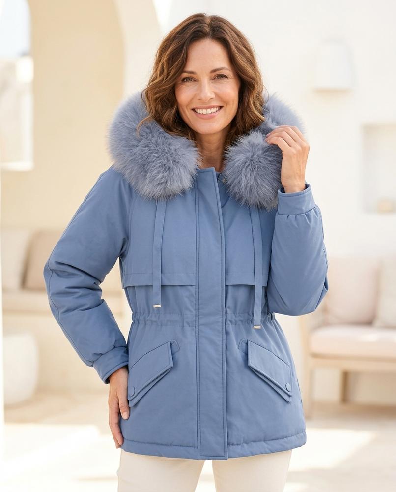 ExpressOutlet24 - Zezan | Padded Fur-Trimmed Jacket Women