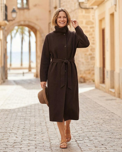 ExpressOutlet24 - Saron | Funnel-Neck Belted Coat Women