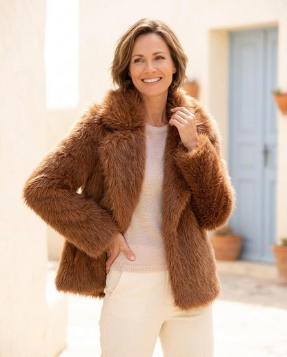 ExpressOutlet24 - Vevan | Faux Fur Open-Front Jacket Women