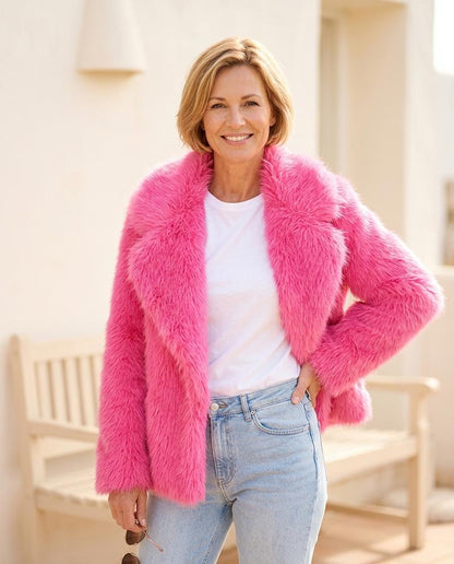 ExpressOutlet24 - Vevan | Faux Fur Open-Front Jacket Women
