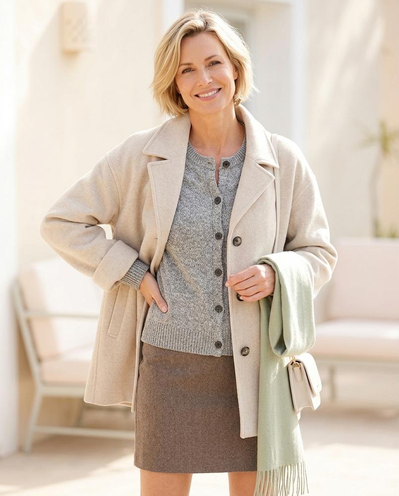 ExpressOutlet24 - Virev | Single-Breasted Wool-Blend Coat Women
