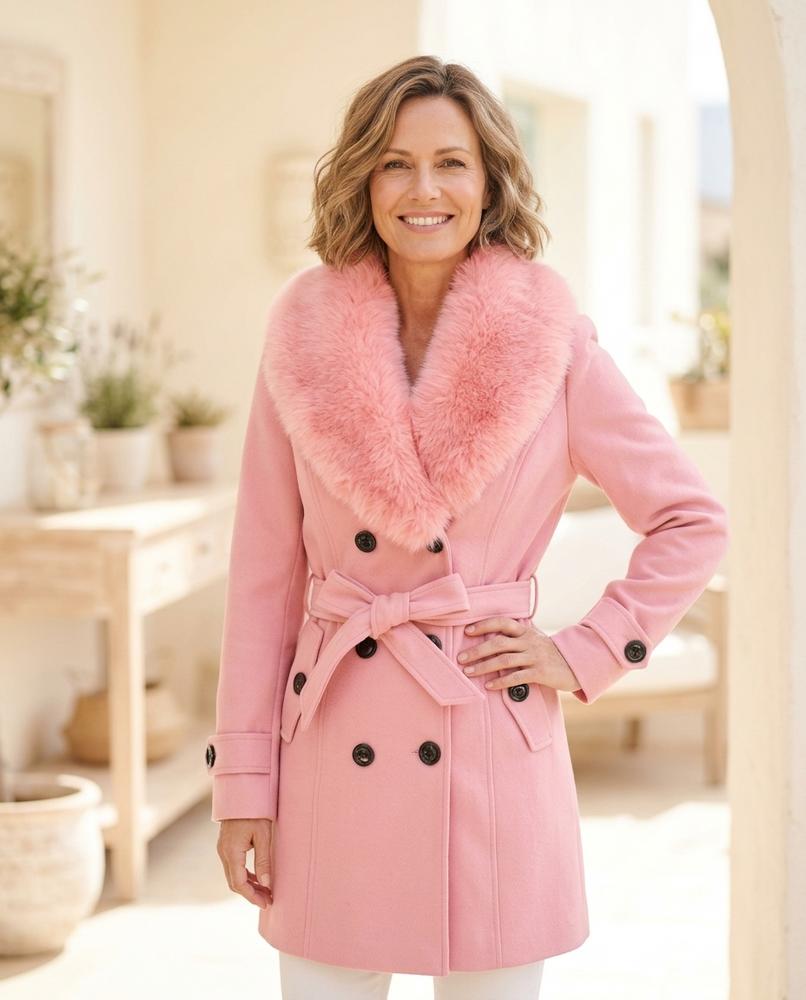 ExpressOutlet24 - Nokar | Double-Breasted Fur-Collar Coat Women