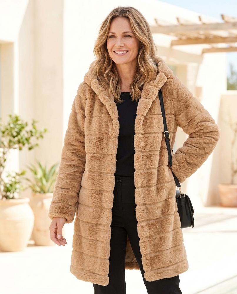 ExpressOutlet24 - Valev | Hooded Plush Coat Women