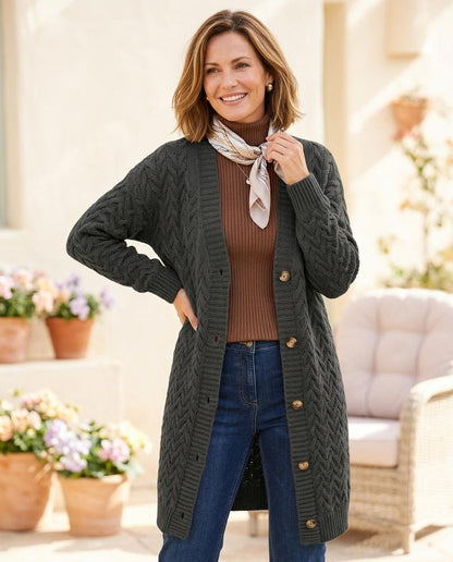 ExpressOutlet24 - Zaken | Cable-Knit Longline Knit Cardigan Women