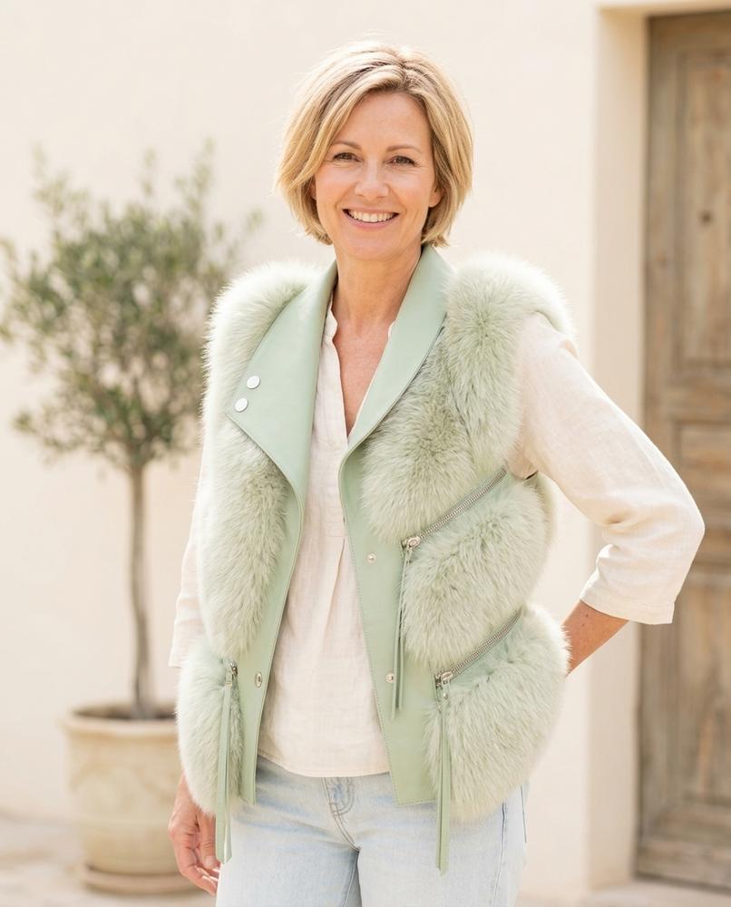 ExpressOutlet24 - Zalan | Faux Fur Asymmetric Vest Women