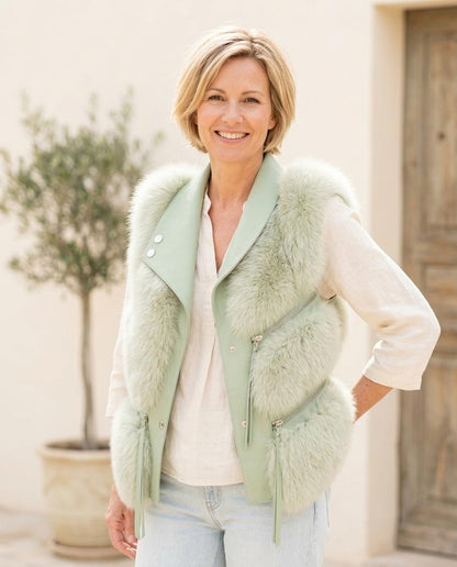 ExpressOutlet24 - Zalan | Faux Fur Asymmetric Vest Women