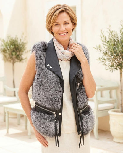 ExpressOutlet24 - Zalan | Faux Fur Asymmetric Vest Women